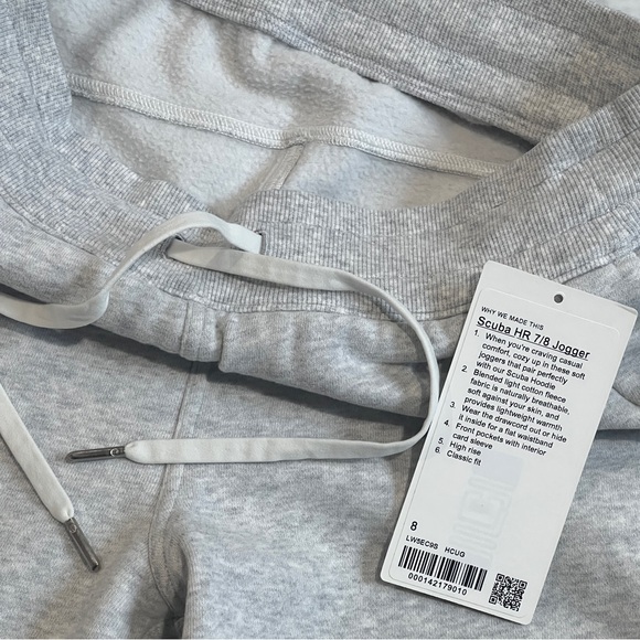 Lululemon Scuba High-Rise Jogger 7/8 Length, Heathered Core Ultra Light Grey, 8 - Picture 11 of 11